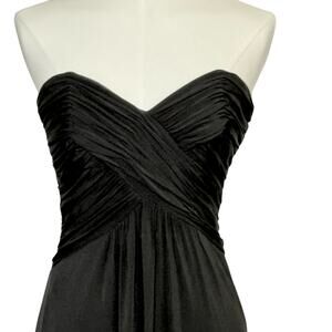 Laundry by Shelli Segal Black Strapless Maxi Dress Back Cutout Formal Gown Wms 2